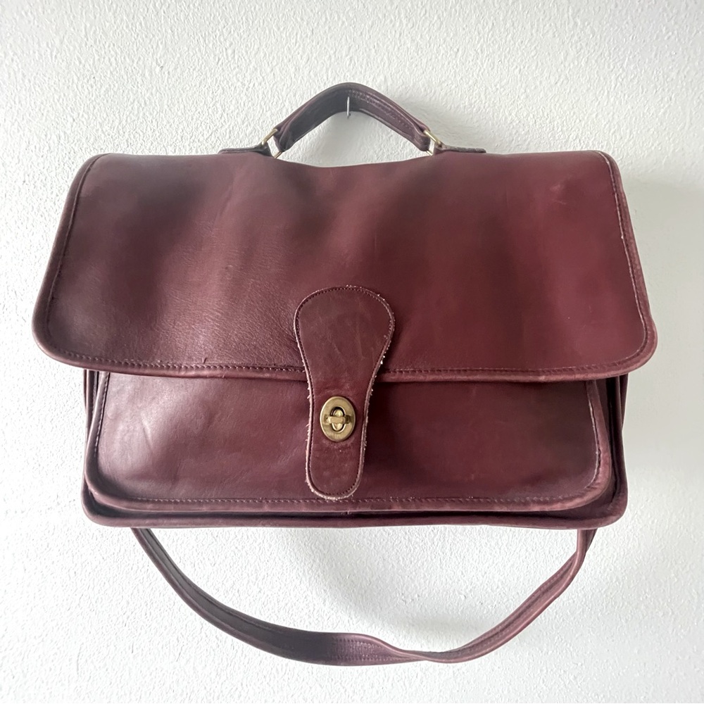 Coach Vintage Burgundy Metropolitan Briefcase Laptop Bag Satchel 5180